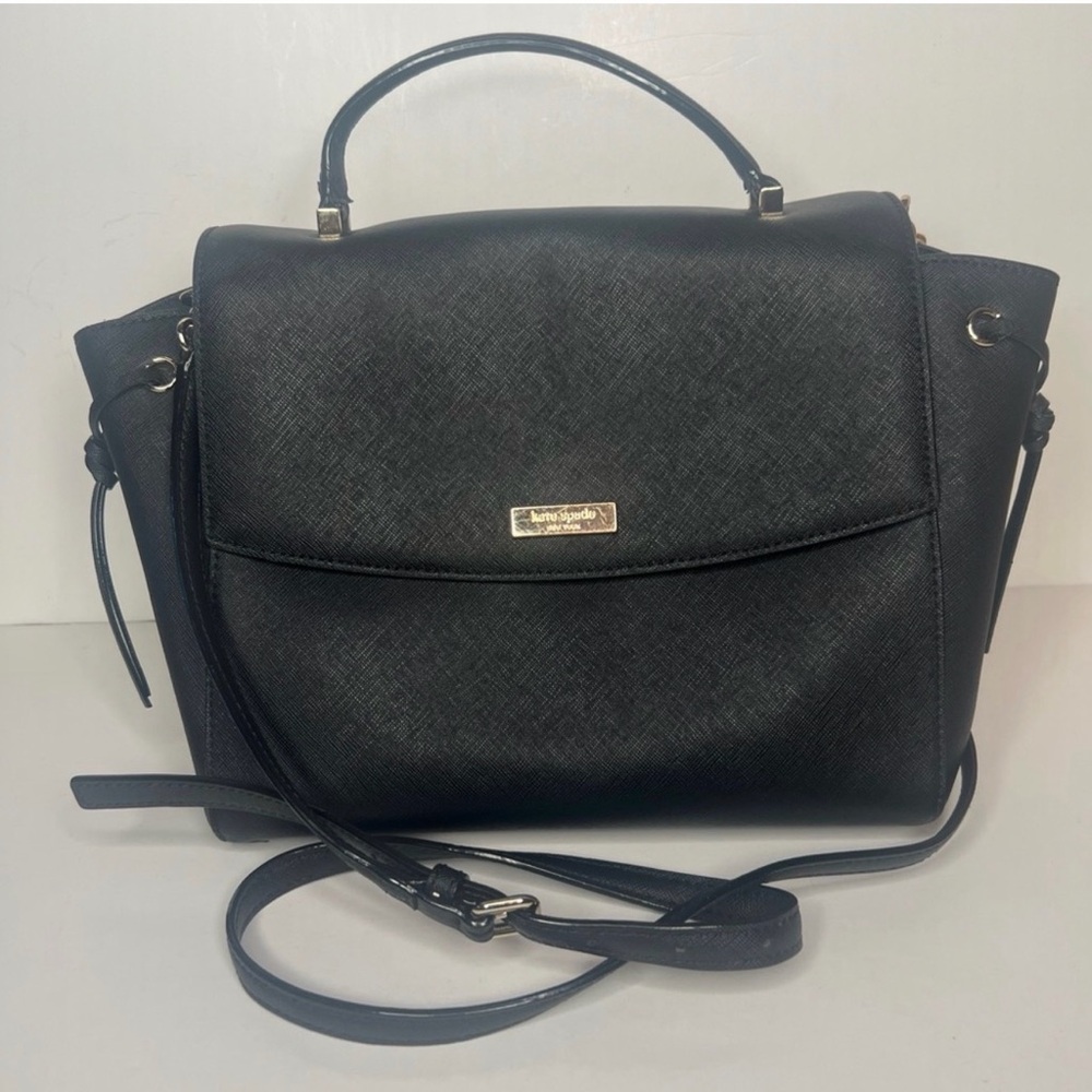 Kate Spade ♠️ New York Laurel Way Lilah Satchel in Black Saffiano Leather